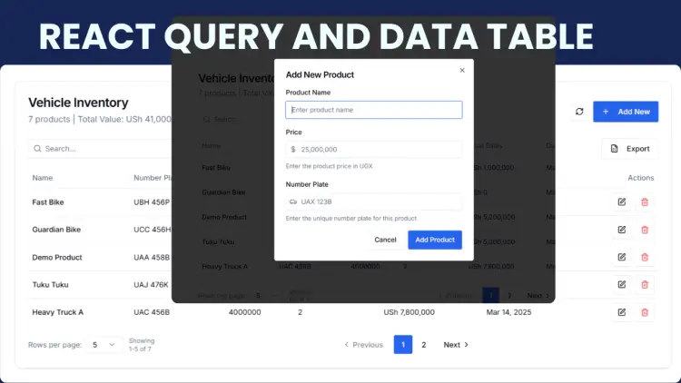 React Query, Modern Modal Forms and Reusable Custom Data table